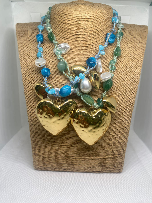 Collar Piedras y Corazones