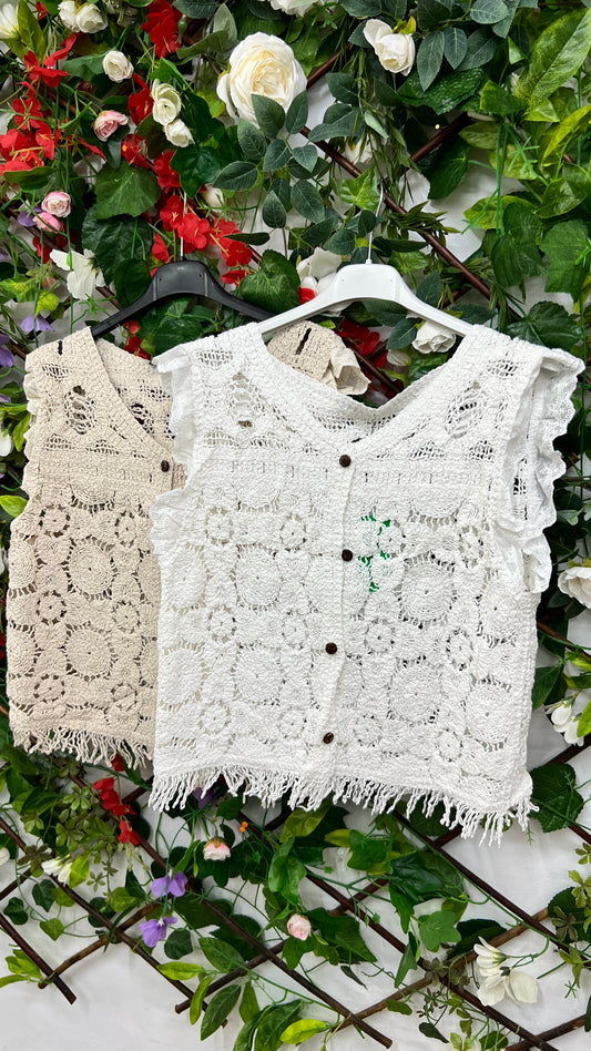 Chaleco Crochet Volantes
