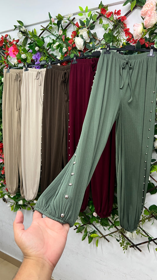 Pantalon Curvy Bombacho Tachas