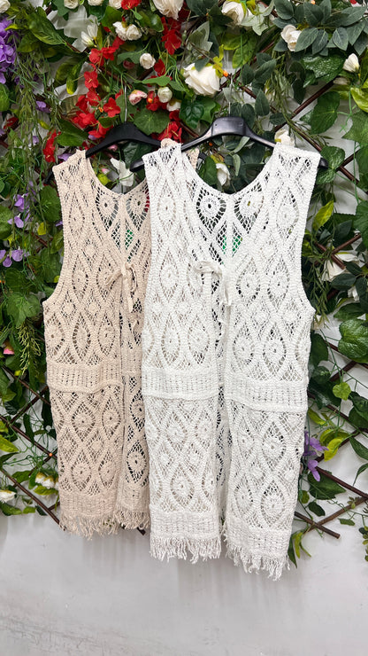 Chaleco Largo Crochet