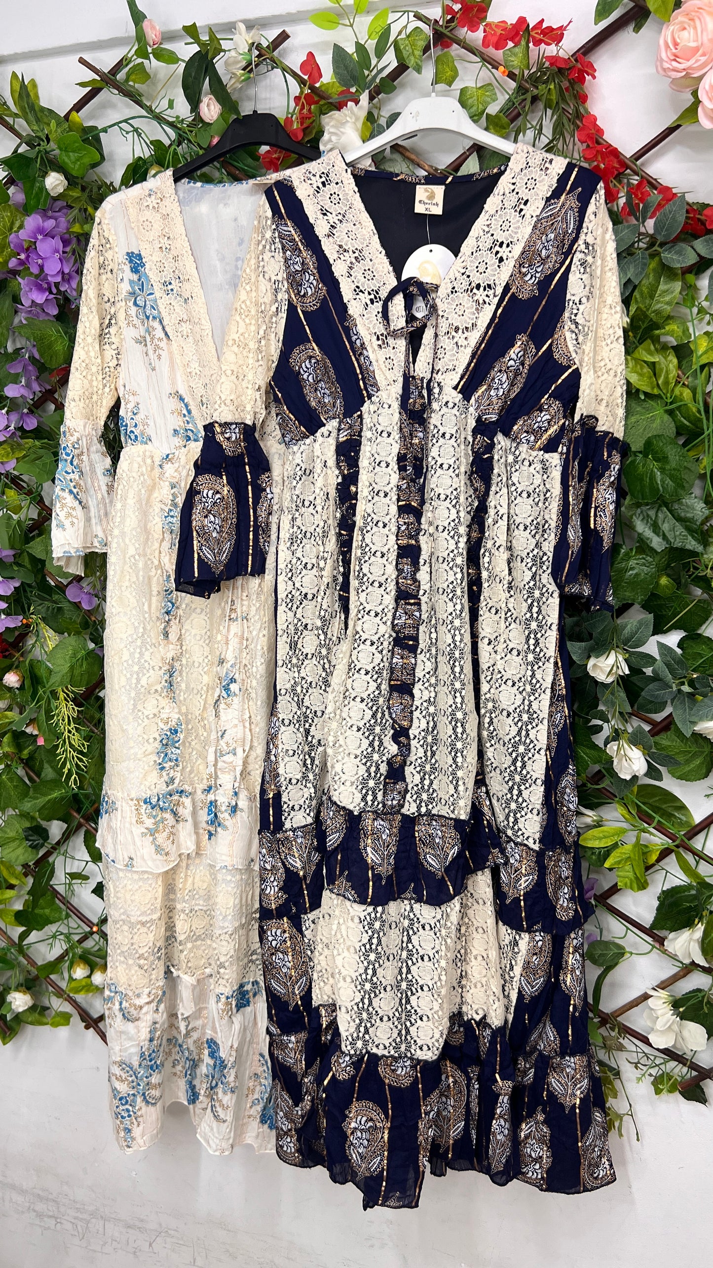 Vestido Boho Encaje Combinado