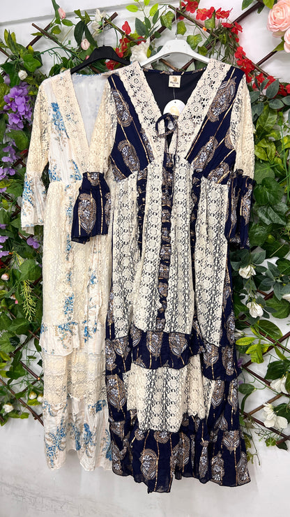 Vestido Boho Encaje Combinado