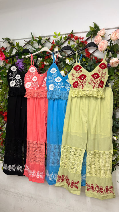 Conjunto Bordado Floral Indu