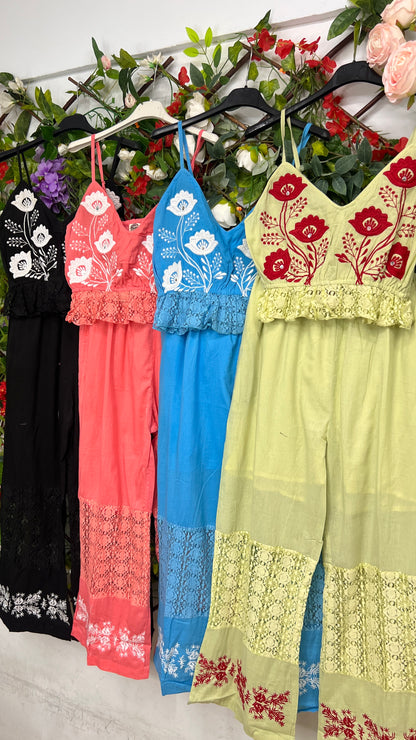 Conjunto Bordado Floral Indu