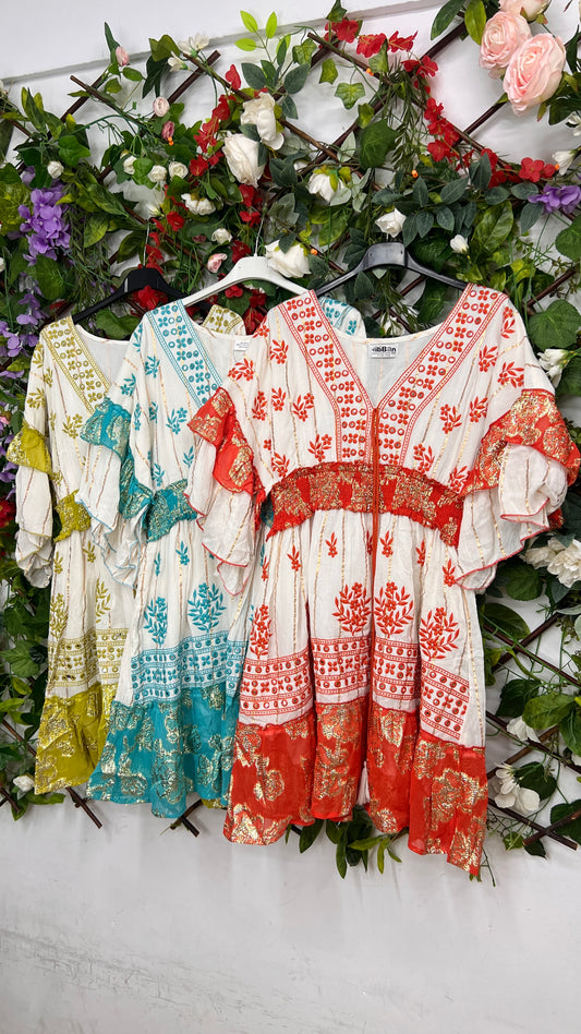 Vestido Boho Cenefas Corto