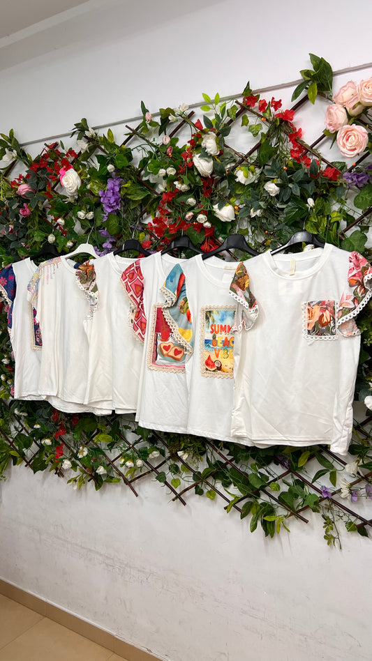 Camiseta Volantes Estampadas