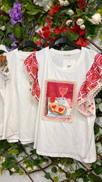 Camiseta Volantes Estampadas