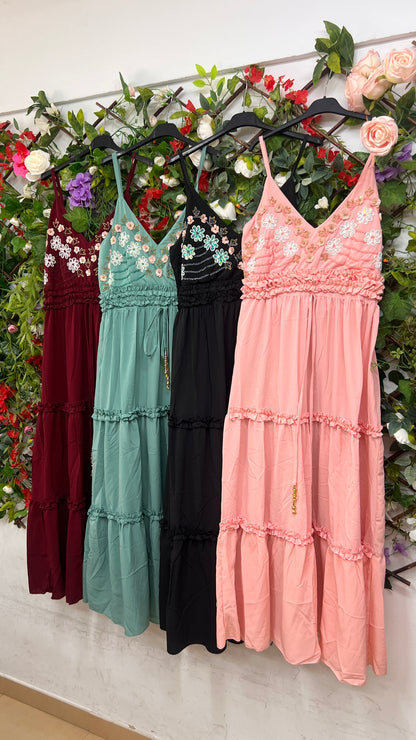 Vestido Indu Bordados Floral