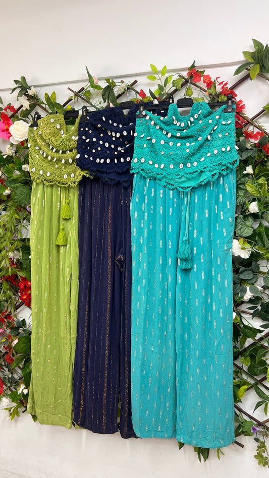 Conjunto Boho Conchas y Borlas