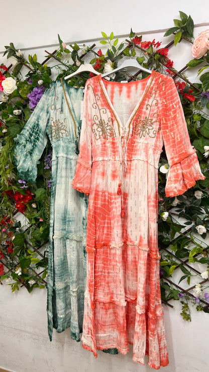 Vestido Boho Manga Volantes