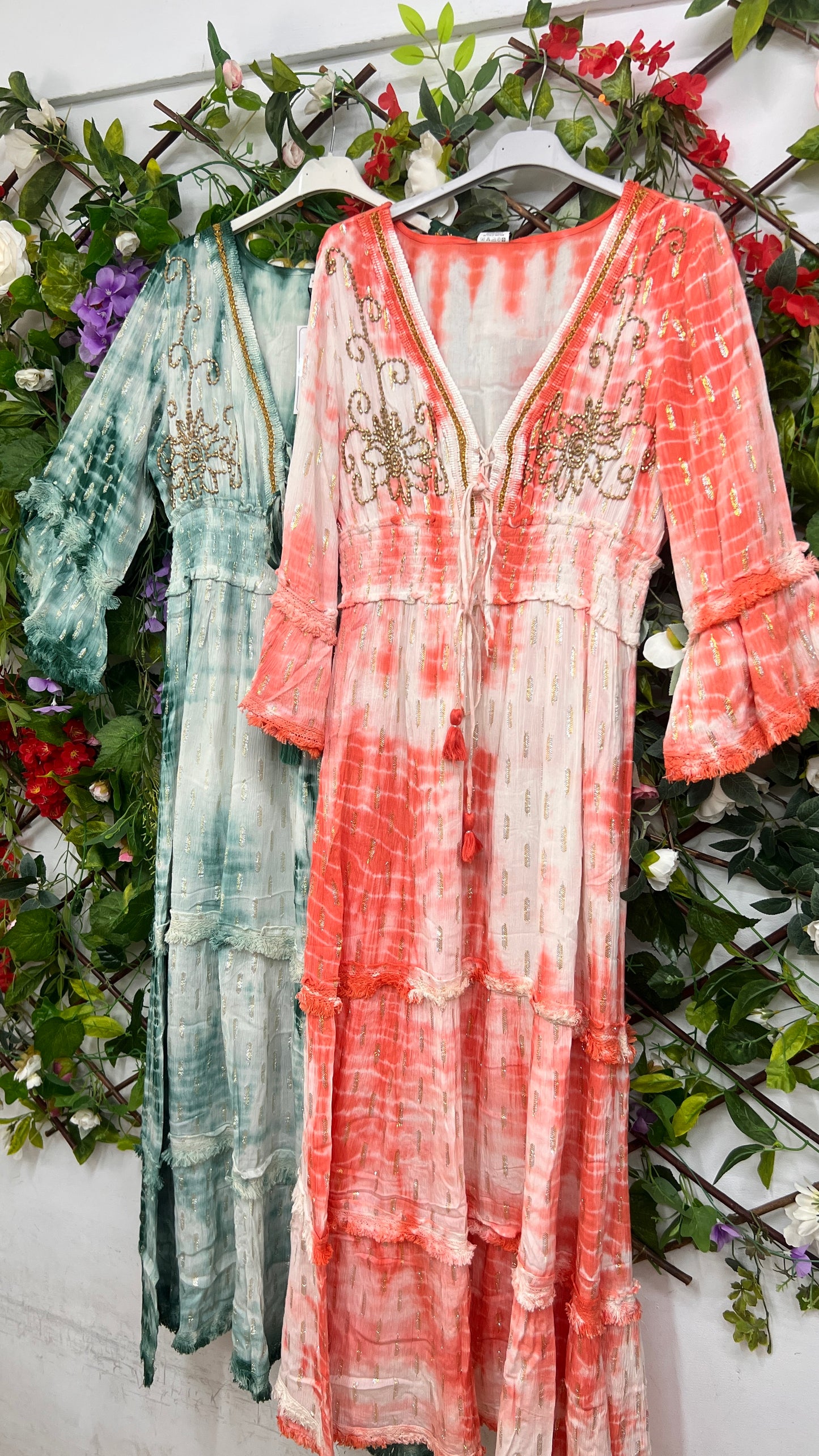 Vestido Boho Manga Volantes
