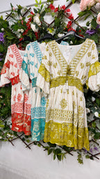 Vestido Boho Cenefas Corto