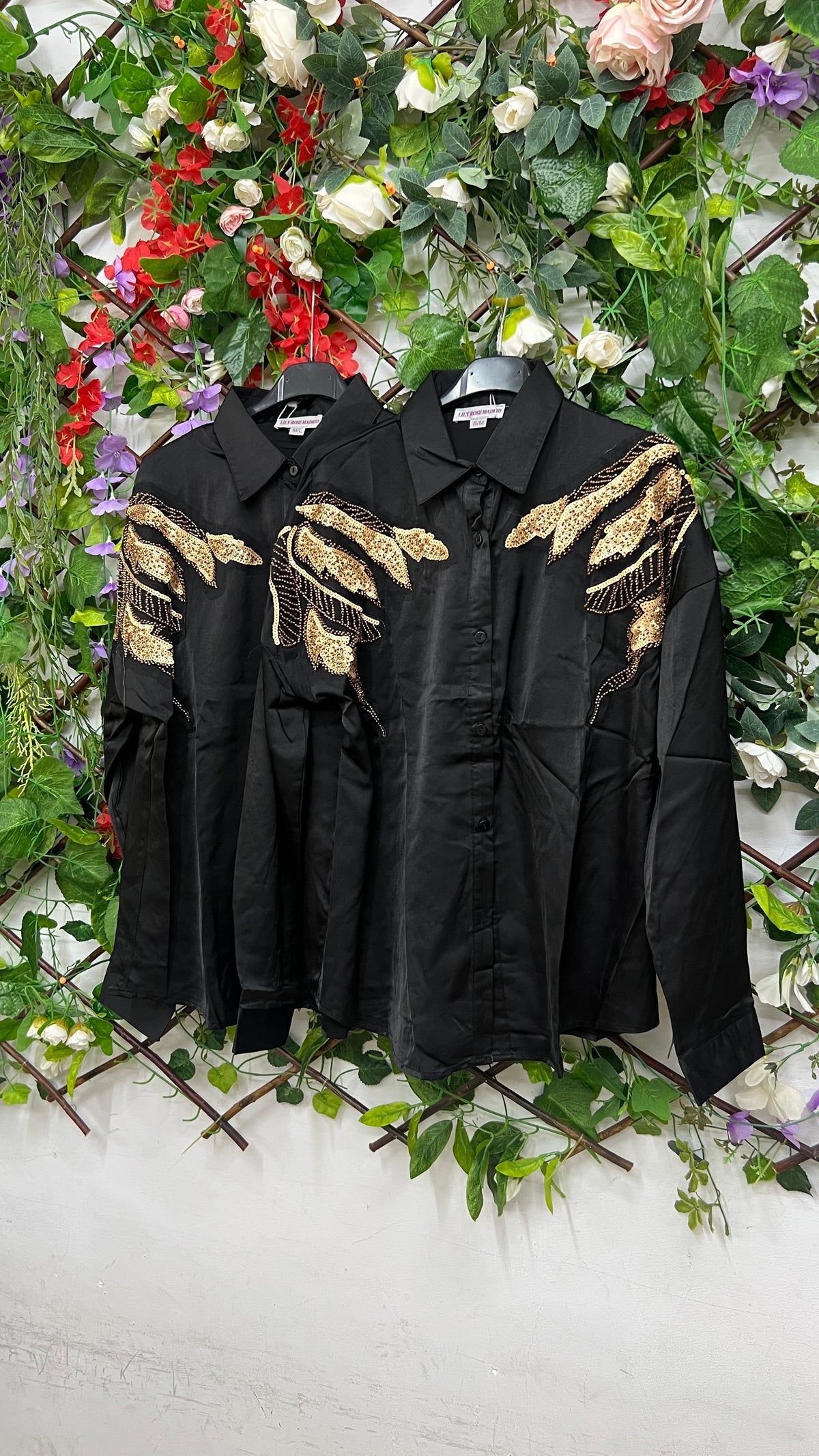 Camisa Apliques Dorados