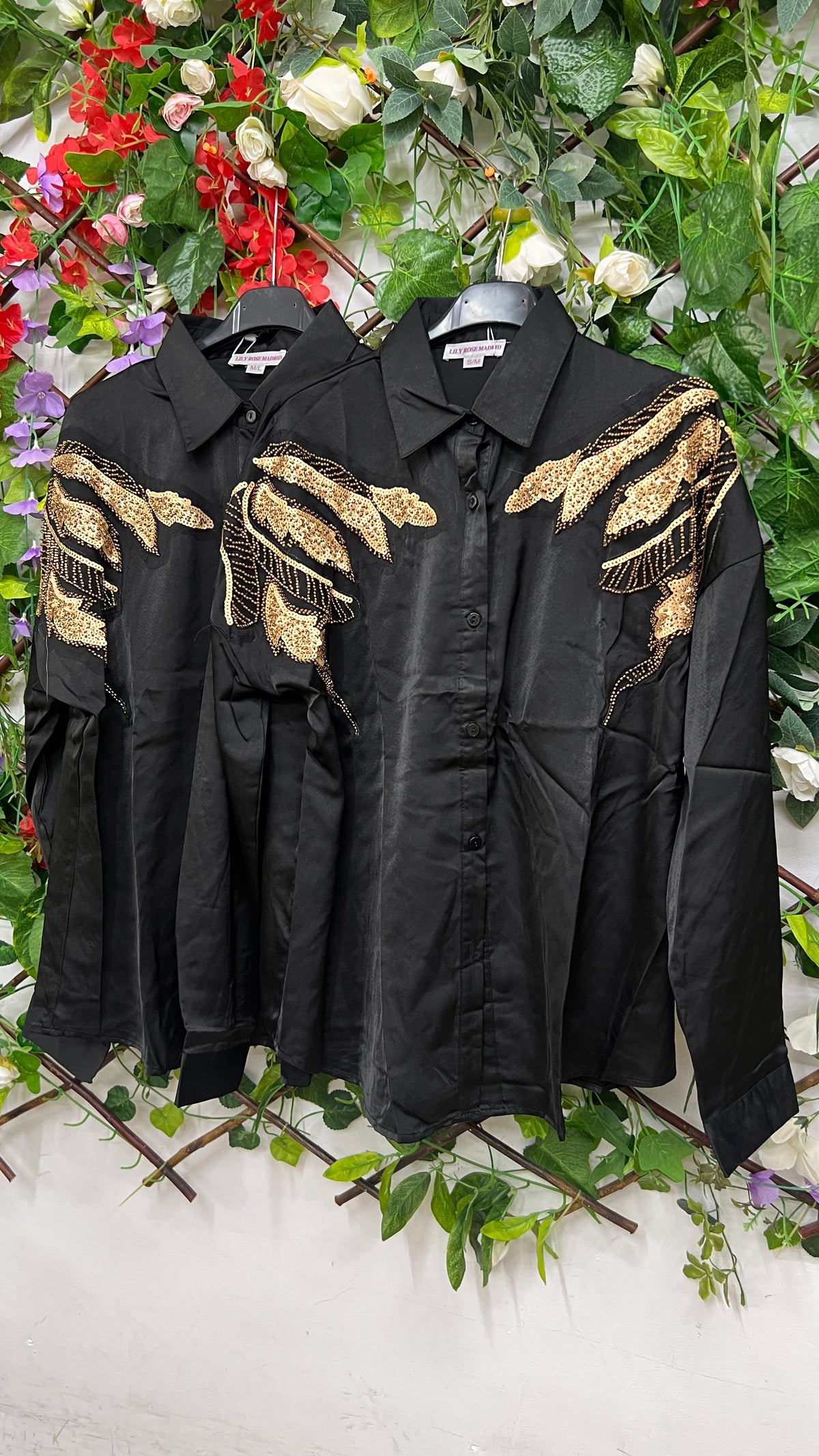 Camisa Apliques Dorados
