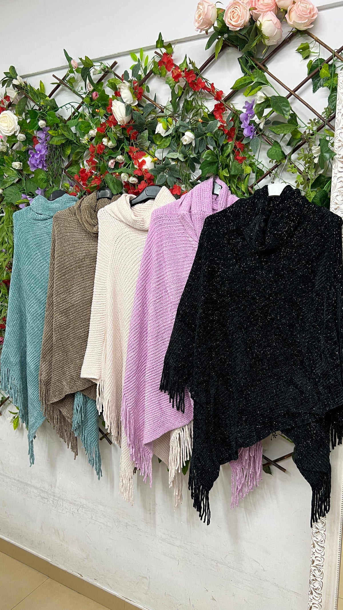 Poncho Brillos Cuello Alto