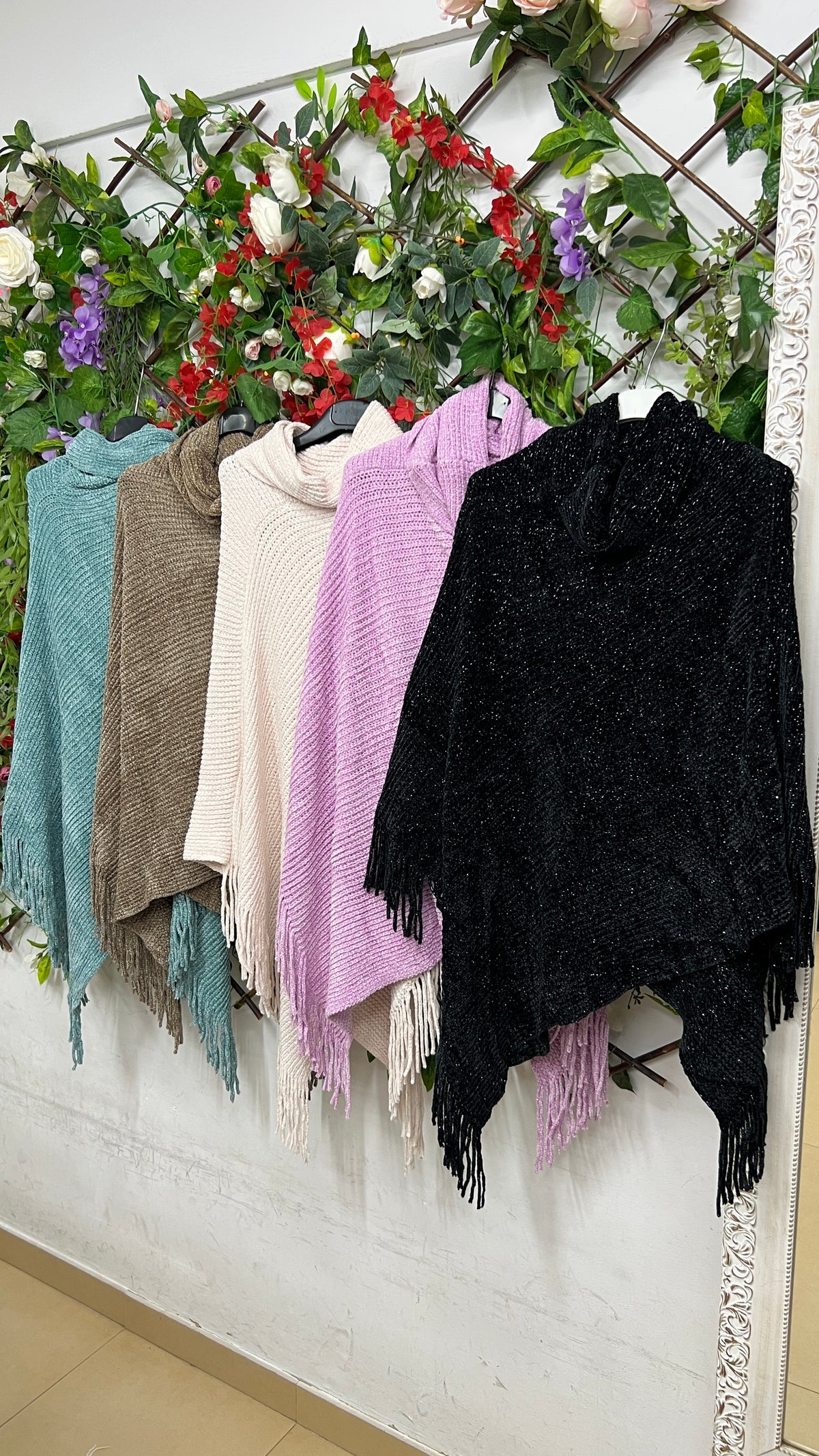 Poncho Brillos Cuello Alto