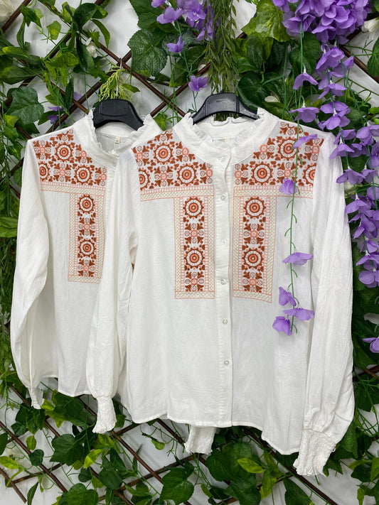 Camisa Bordada Boho