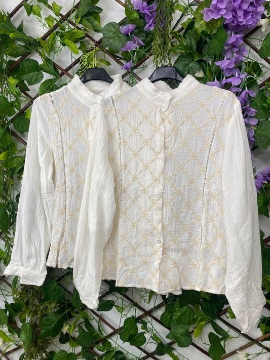 Camisa Ribete De Encaje