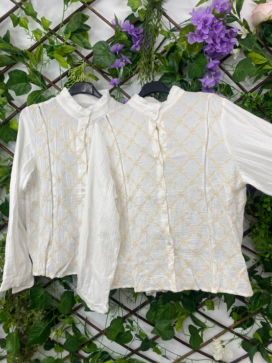 Camisa Ribete De Encaje