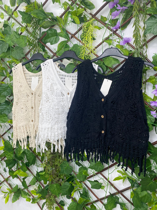 Chaleco Crochet Flecos