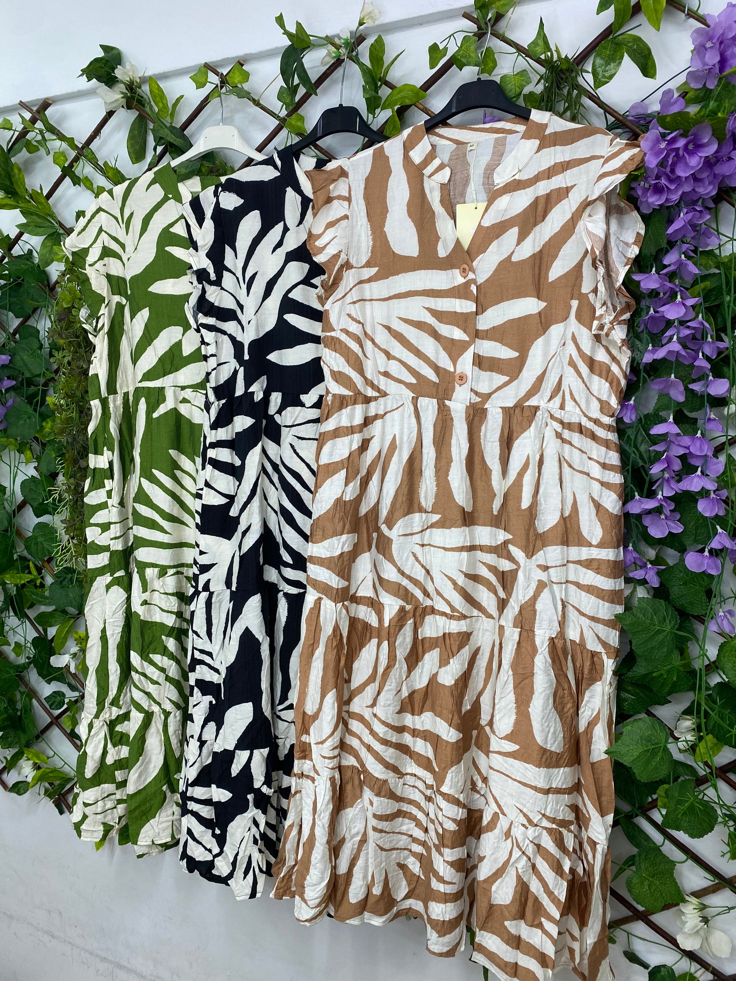 Vestido Hojas Bolsillos