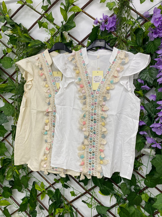 Blusa Borlas Colores