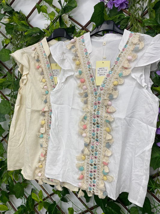 Blusa Borlas Colores