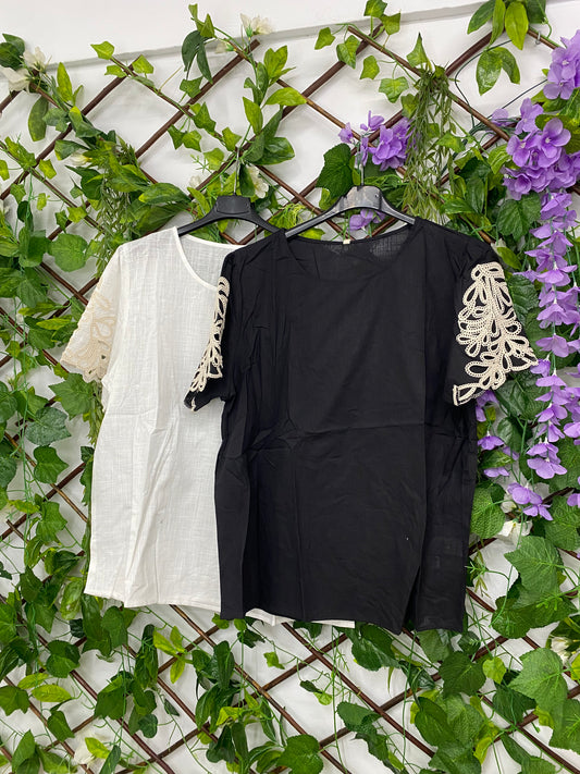 Camisa Manga Crochet