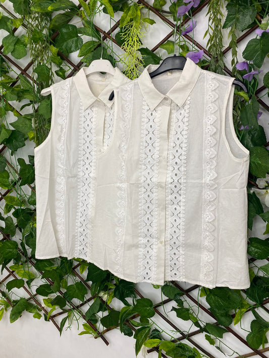 Camisa sin Manga Puntilla