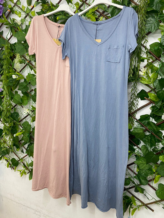 Vestido Algodon Bolsillo
