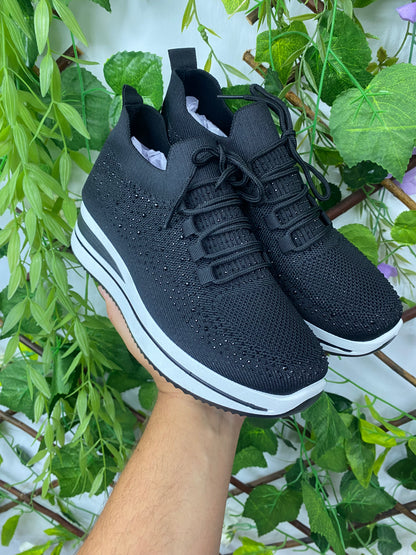 Deportivas Calcetin Piedritas Negras