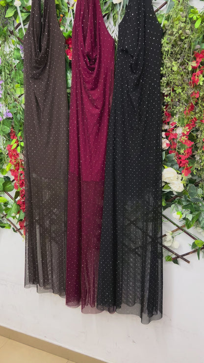 Vestido Strass Drapeado